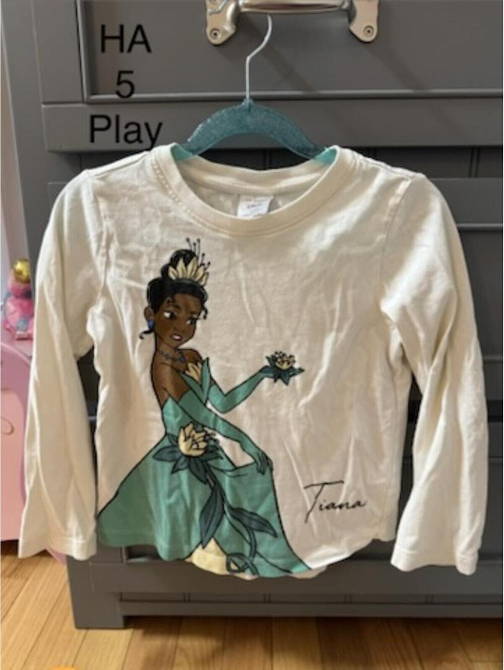 Hanna Andersson Size 5 Disney Princess Tiana Long Sleeve Shirt for Kids